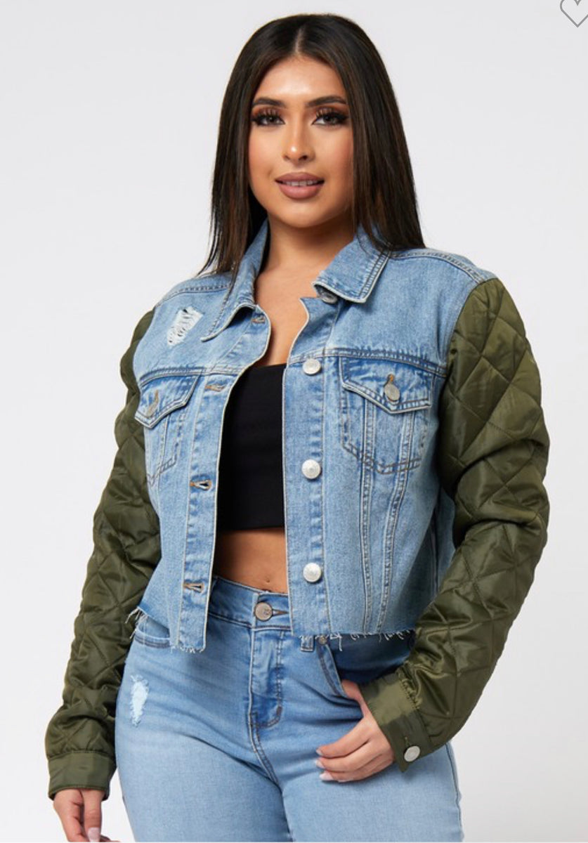 Oversized Swirl Hooded Denim Jacket