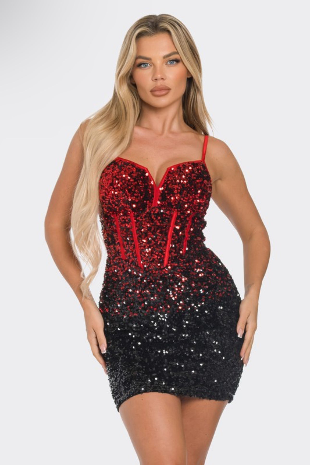 red and black ombre sequin dress Scala 61337 Glittered Ombre Long Prom Dress - Grape - Sleeveless Full Length