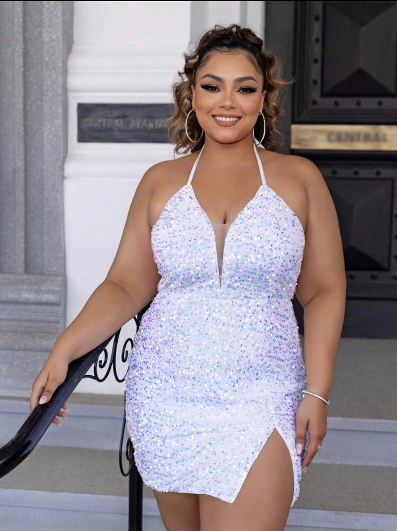 Plus Size Icy White Iridescent Sequin Dress She Addicted Boutique Plus Size Icy White Iridescent Sequin Dress She Addicted Boutique