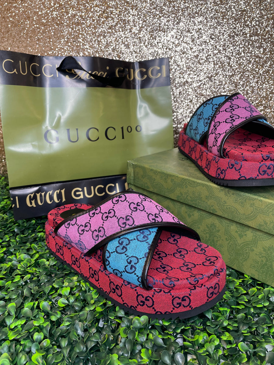 Multi Color Block Platform Slides – She Addicted Boutique